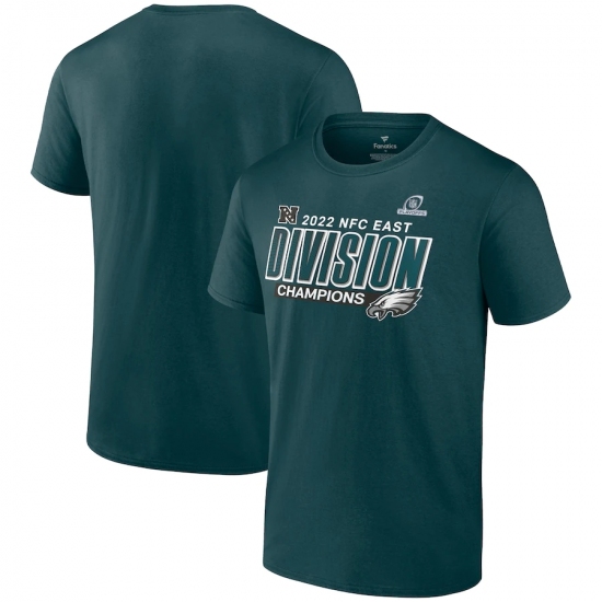 Men's Philadelphia Eagles Fanatics Branded Midnight Green 2022 NFC East Division Champions Divide & Conquer T-Shirt.webp - Jersey