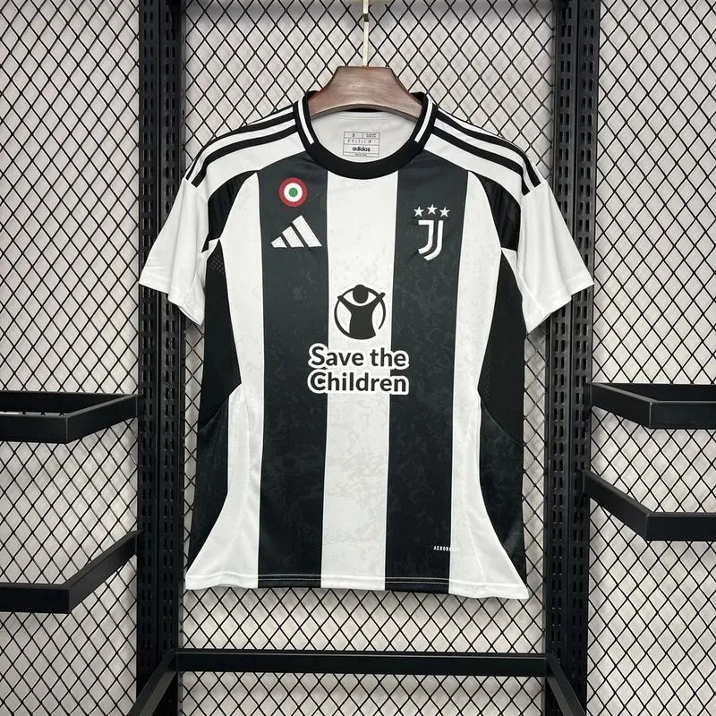 Juventus Soccer Jersey Home Custom Shirt 2024/25 - with Save the Children Sponsor - Jersey