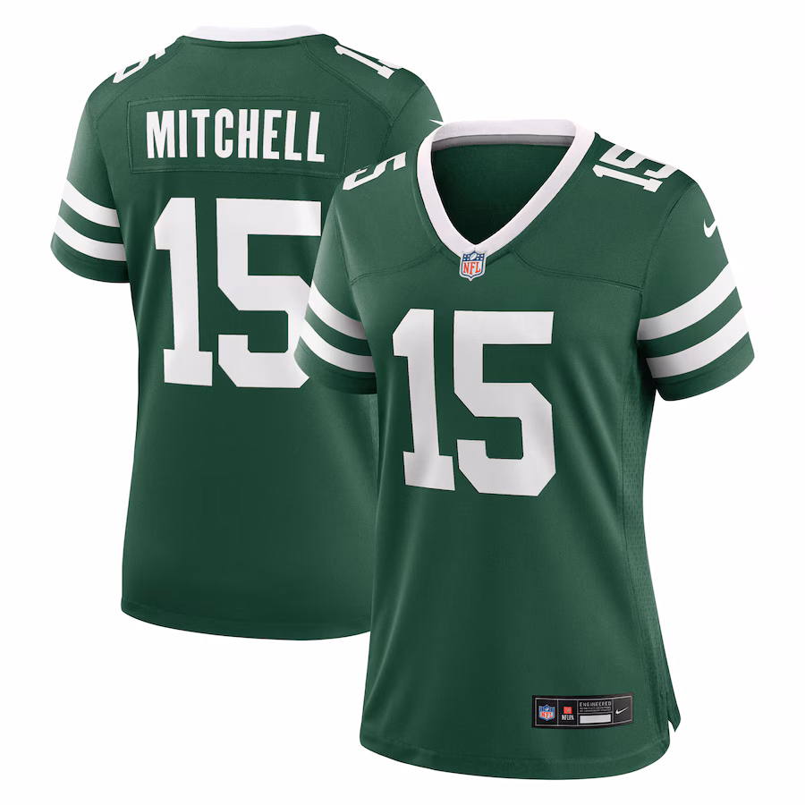 Women's New York Jets Adonai Mitchell Nike Legacy Green Team Game Jersey - Jersey