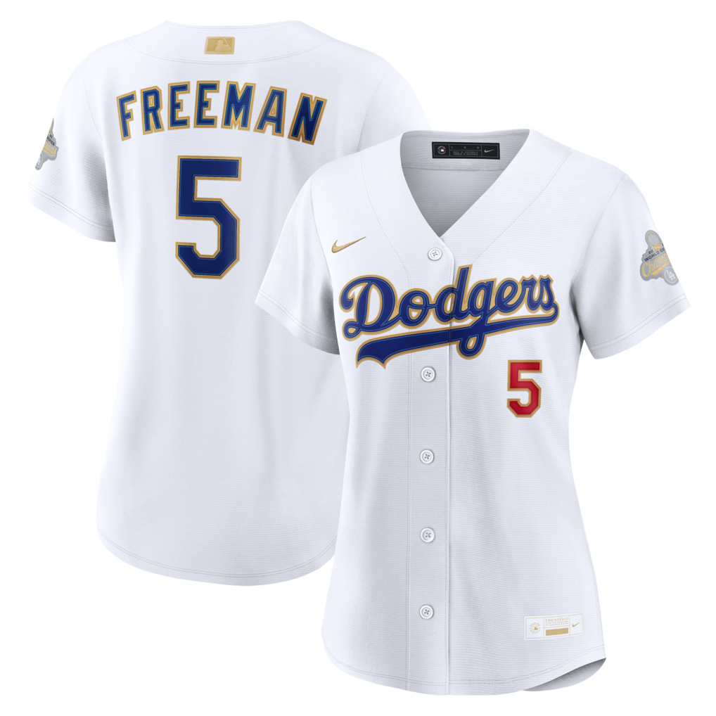 Women's Los Angeles Dodgers Freddie Freeman Nike White 2026 Gold Collection Stadium Jersey - Jersey