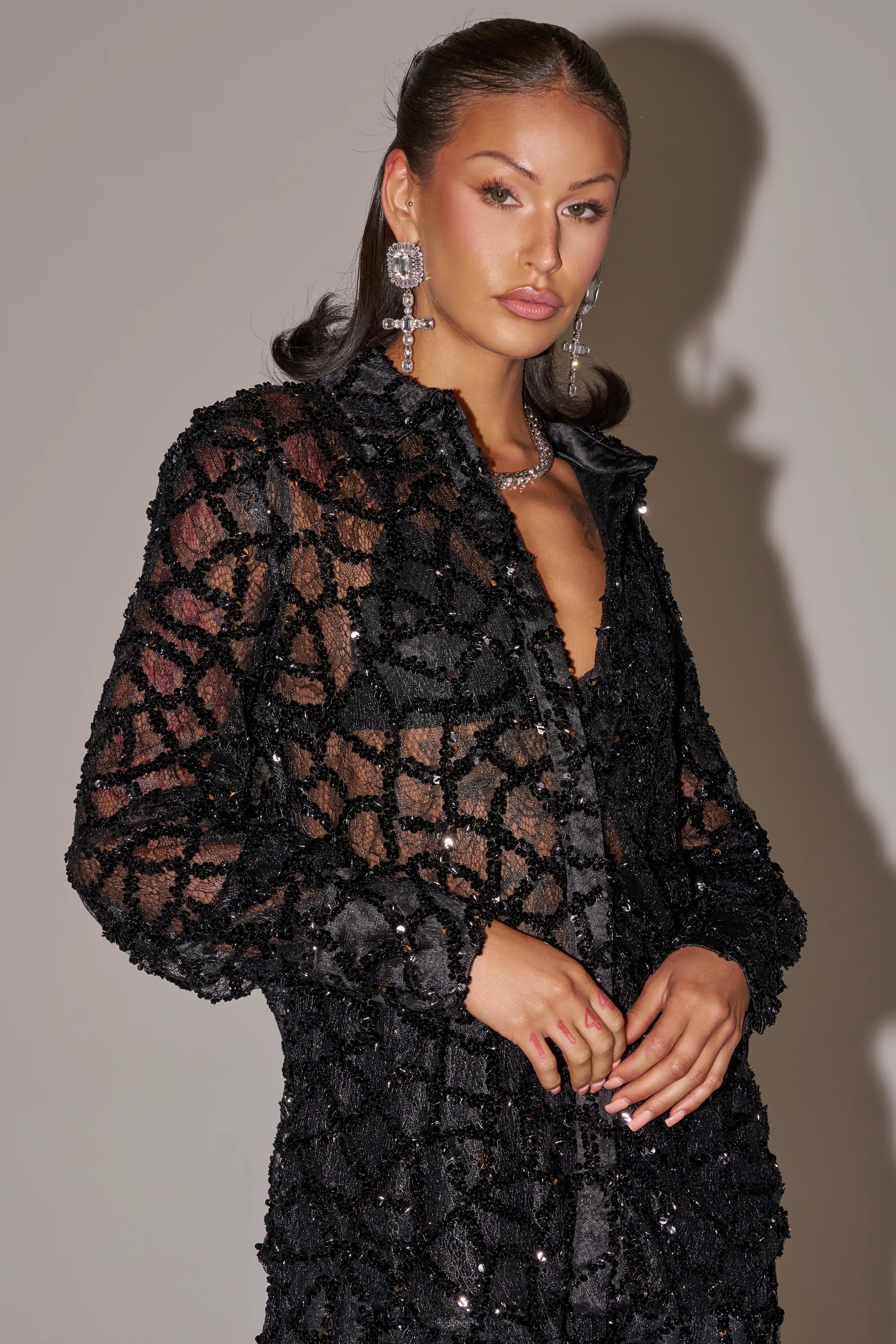ROXY SEQUIN BUTTON DOWN - Akira Wear