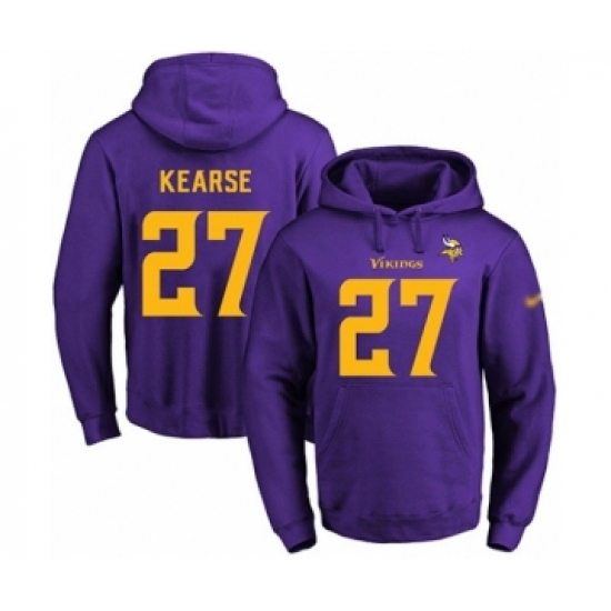 Football Men's Minnesota Vikings #27 Jayron Kearse Purple(Gold No.) Name & Number Pullover Hoodie - Jersey