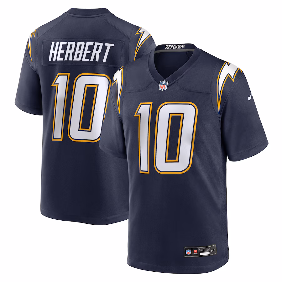 Men's Los Angeles Chargers Justin Herbert Nike Navy Alternate Super Chargers Game Player Jersey - Jersey