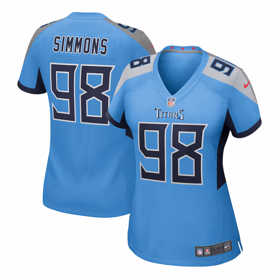 Women's Tennessee Titans Jeffery Simmons Nike Light Blue Team Game Jersey - Jersey