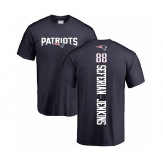 Football New England Patriots #88 Austin Seferian-Jenkins Navy Blue Backer T-Shirt - Jersey
