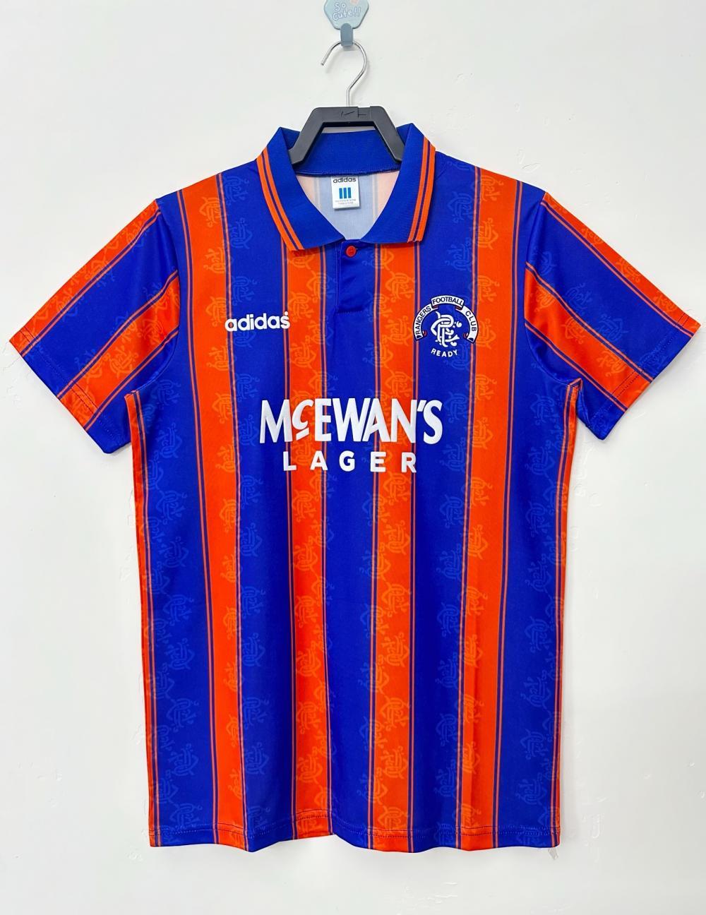 Rangers FC Retro Soccer Jersey Away Custom Shirt 1993-94 - Jersey