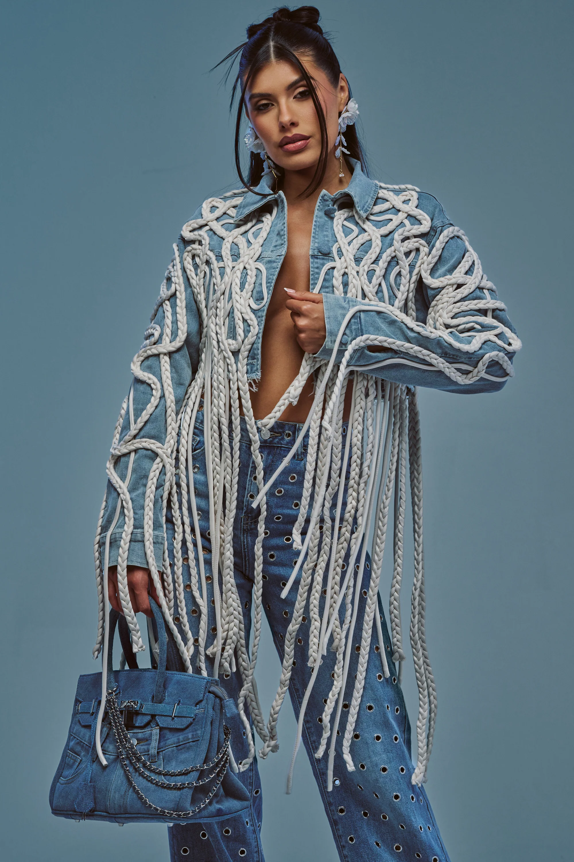 KEEP MOVING TASSEL DENIM JACKET - Akira Wear