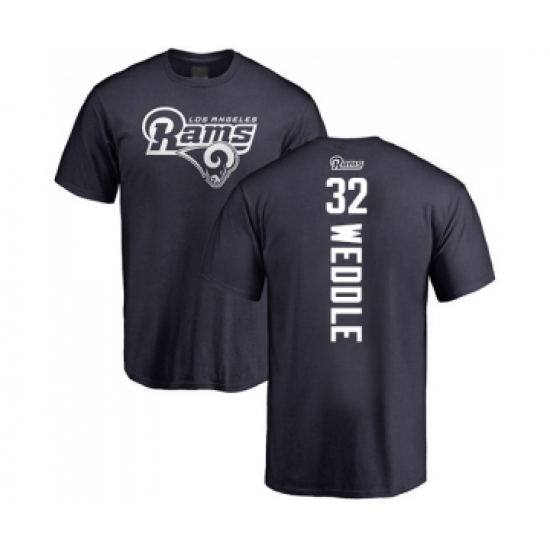 Football Los Angeles Rams #32 Eric Weddle Navy Blue Backer T-Shirt - Jersey