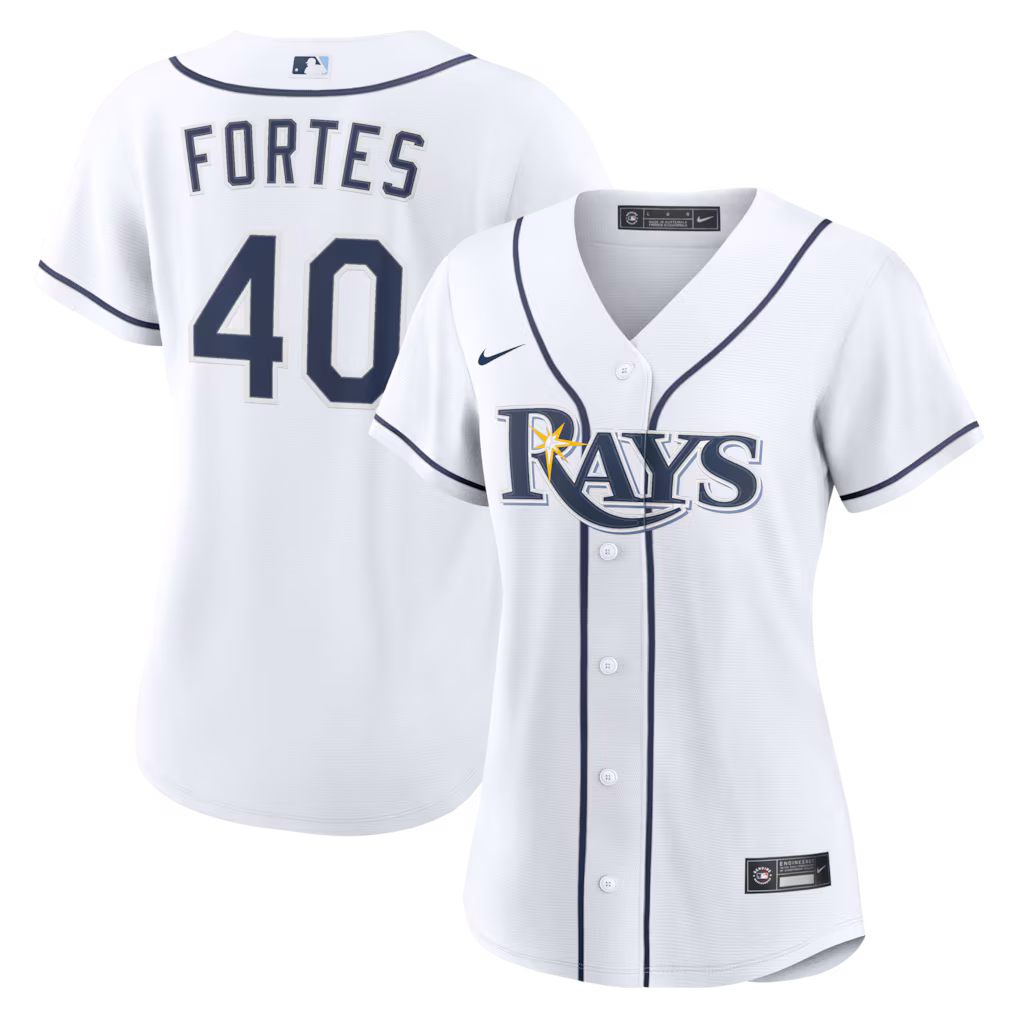 Women's Tampa Bay Rays Nick Fortes Nike White Home Replica Jersey - Jersey