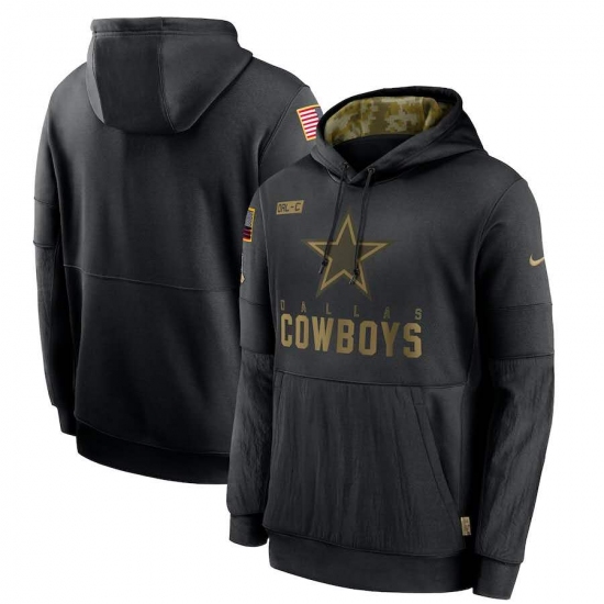 Men's NFL Dallas Cowboys 2020 Salute To Service Black Pullover Hoodie - Jersey