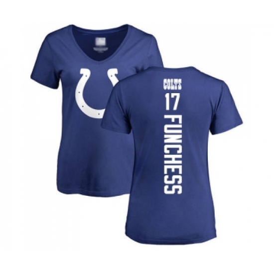 Football Women's Indianapolis Colts #17 Devin Funchess Royal Blue Backer T-Shirt - Jersey