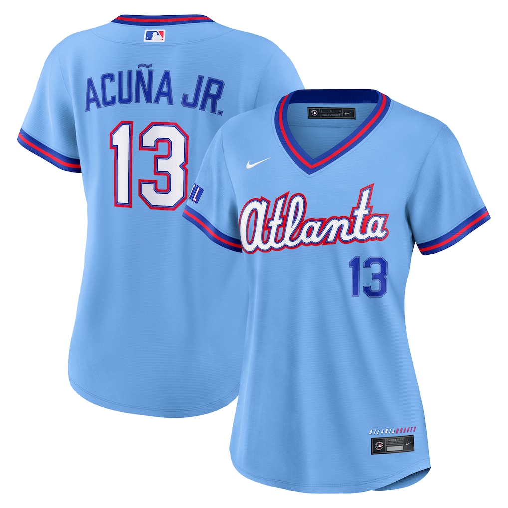Women's Atlanta Braves Ronald Acuña Jr. Nike Powder Blue 2026 City Connect Stadium Jersey - Jersey