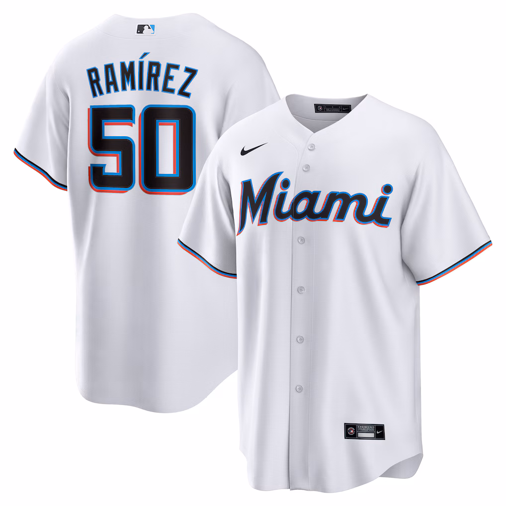 Men's Miami Marlins Agustín Ramírez Nike White Home Replica Jersey - Jersey