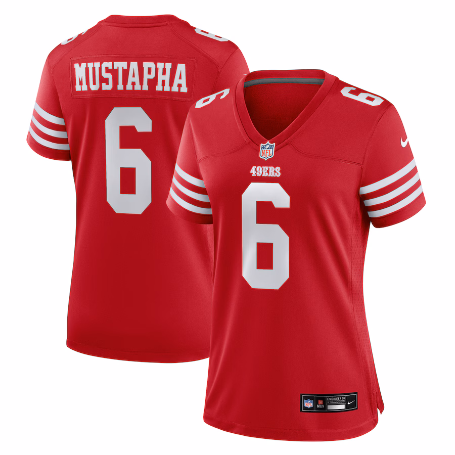 Women's San Francisco 49ers Malik Mustapha Nike Scarlet Team Game Jersey - Jersey