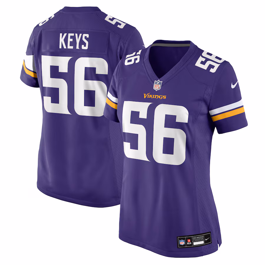 Women's Minnesota Vikings Austin Keys Nike Purple Team Game Jersey - Jersey