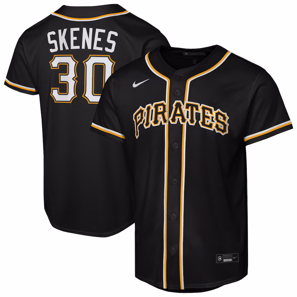 Youth Pittsburgh Pirates Paul Skenes Nike Black Fashion Replica Player Jersey - Jersey