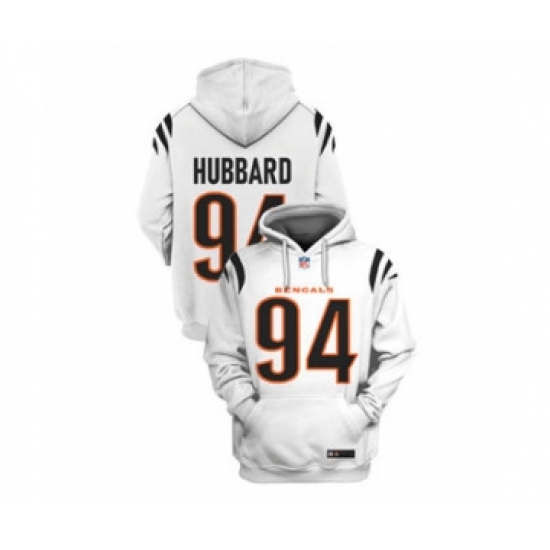 Men's Cincinnati Bengals #94 Sam Hubbard 2021 White Pullover Football Hoodie - Jersey