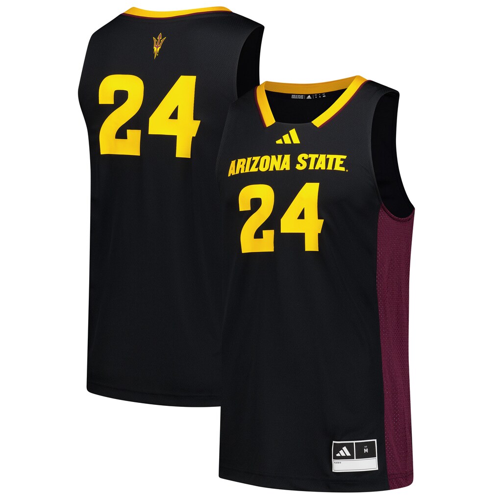 Men's adidas #24 Black Arizona State Sun Devils Replica Swingman Jersey - Jersey