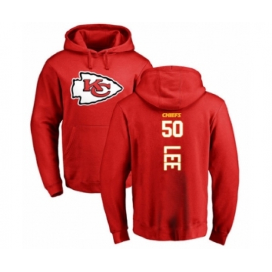 Football Kansas City Chiefs #50 Darron Lee Red Backer Pullover Hoodie - Jersey