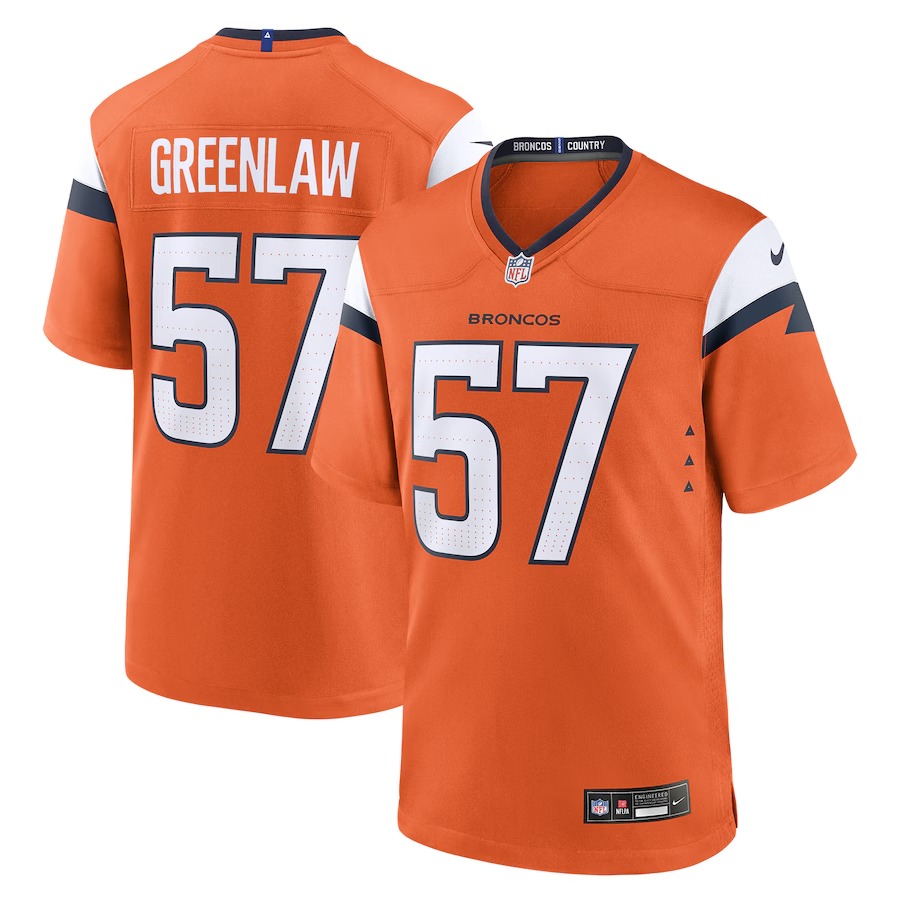 Men's Denver Broncos Dre Greenlaw Nike Orange Team Game Jersey - Jersey