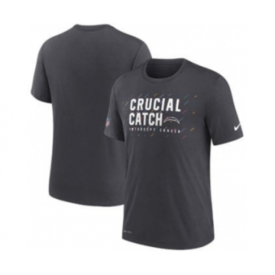 Men's Los Angeles Chargers Charcoal 2021 Crucial Catch Performance T-Shirt - Jersey