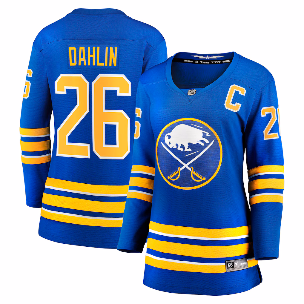 Women's Buffalo Sabres Rasmus Dahlin Fanatics Royal Home Captain Patch Breakaway Jersey - Jersey