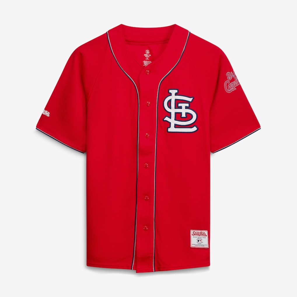Men's St. Louis Cardinals  Stitches Red Team Color Full-Button Fashion Jersey - Jersey