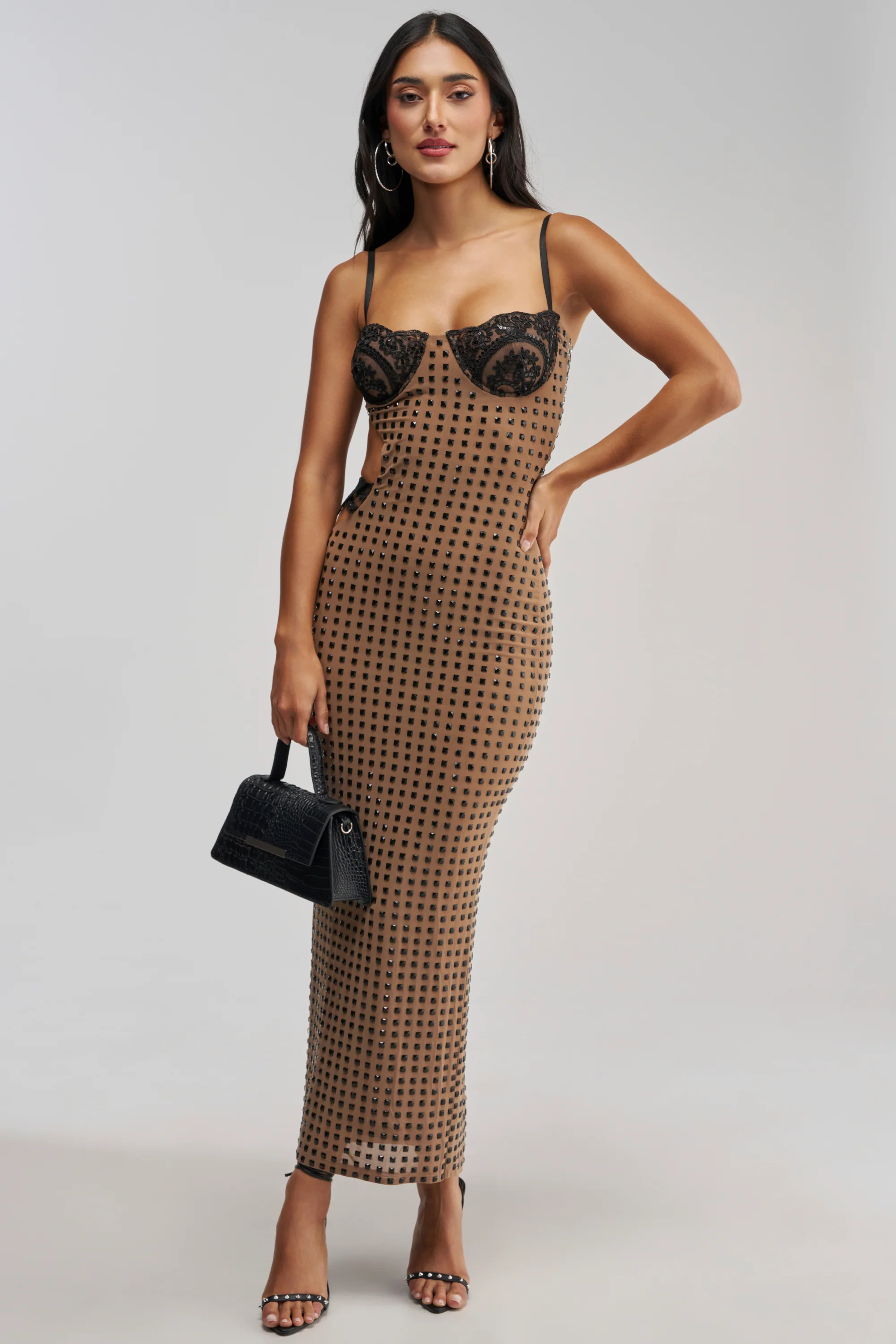 NEVER ALONE IN THE SHEETS RHINESTONE MAXI DRESS - Akira Wear