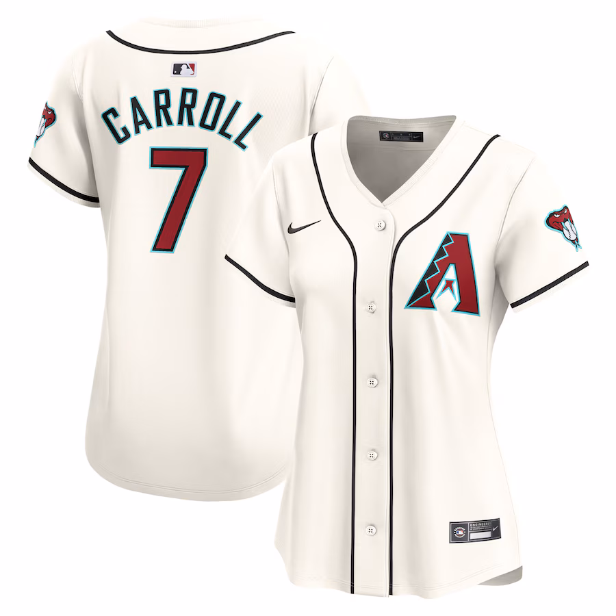 Women's Arizona Diamondbacks Corbin Carroll Nike White Home Limited Player Jersey - Jersey