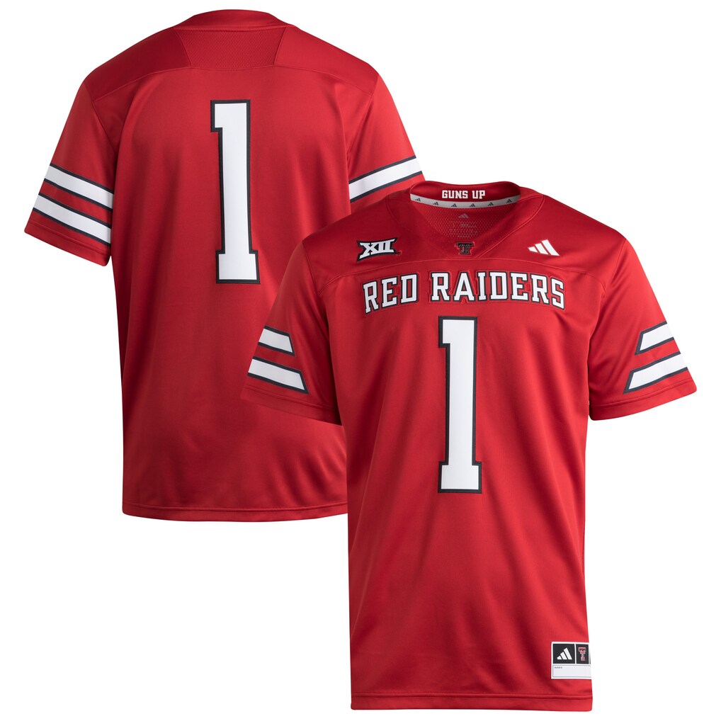 Men's adidas #1 Red Texas Tech Red Raiders Premier Jersey - Jersey
