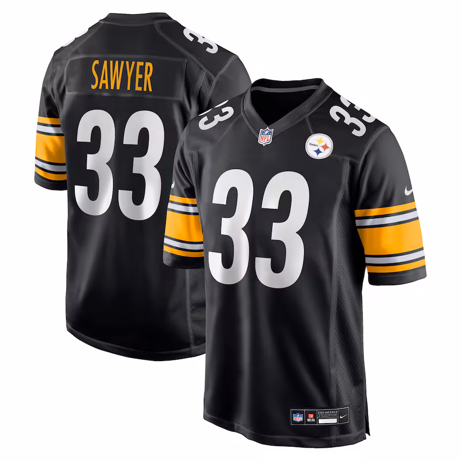 Men's Pittsburgh Steelers Jack Sawyer Nike Black Team Game Jersey - Jersey