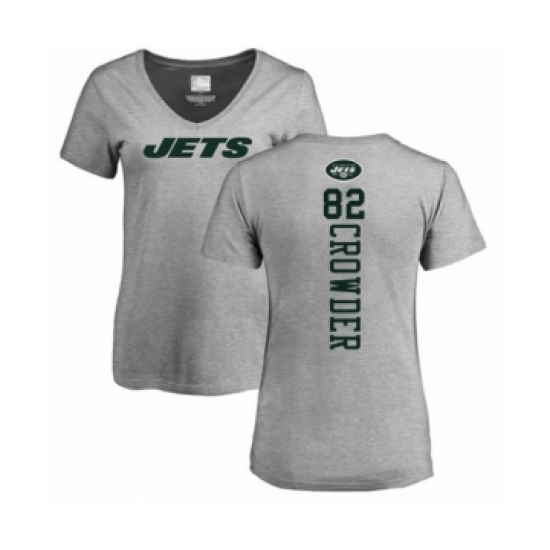 Football Women's New York Jets #82 Jamison Crowder Ash Backer T-Shirt - Jersey