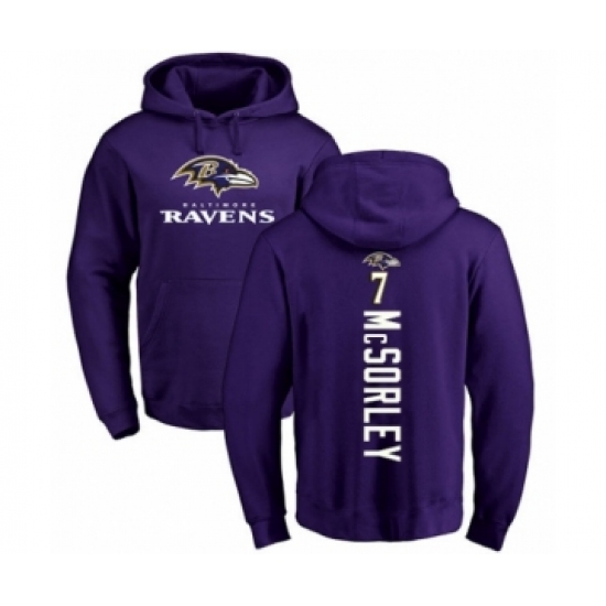 Football Baltimore Ravens #7 Trace McSorley Purple Backer Pullover Hoodie - Jersey