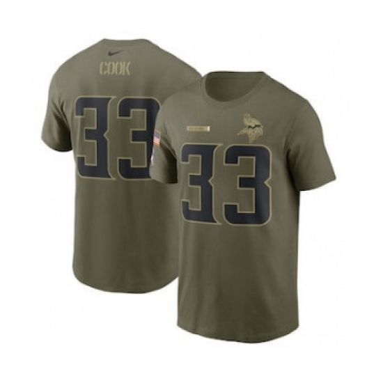 Men's Minnesota Vikings Dalvin Cook Football Camo 2021 Salute To Service Name & Number T-Shirt - Jersey