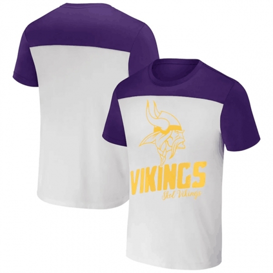 Men's Minnesota Vikings Cream Purple X Darius Rucker Collection Colorblocked T Shirt - Jersey