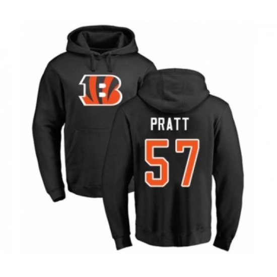 Football Cincinnati Bengals #57 Germaine Pratt Black Name & Number Logo Pullover Hoodie - Jersey