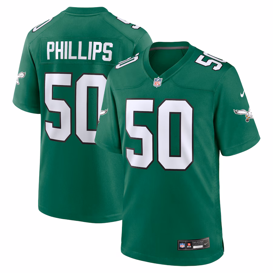 Men's Philadelphia Eagles Jaelan Phillips Nike Kelly Green Alternate 2 Game Jersey - Jersey