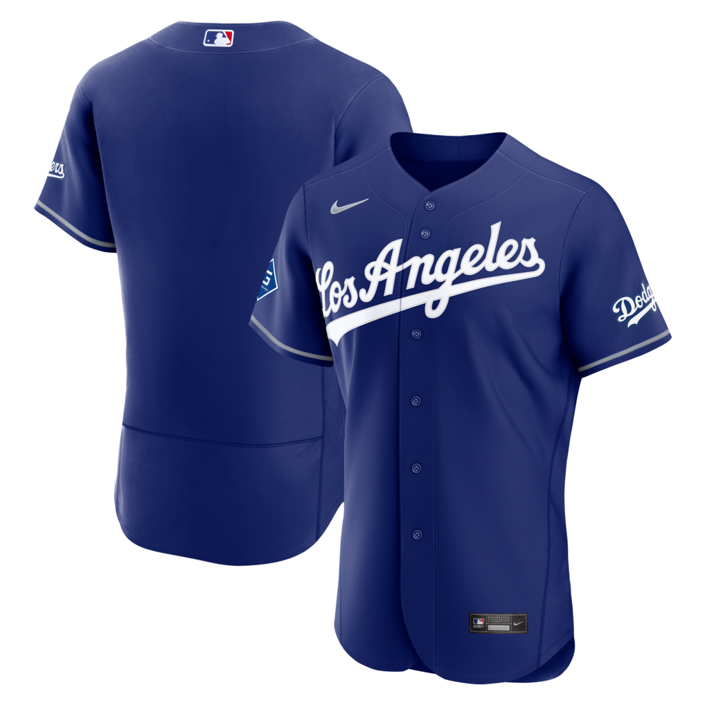 Men's Los Angeles Dodgers Nike Royal Alternate Authentic Jersey with Sponsor Patch - Jersey