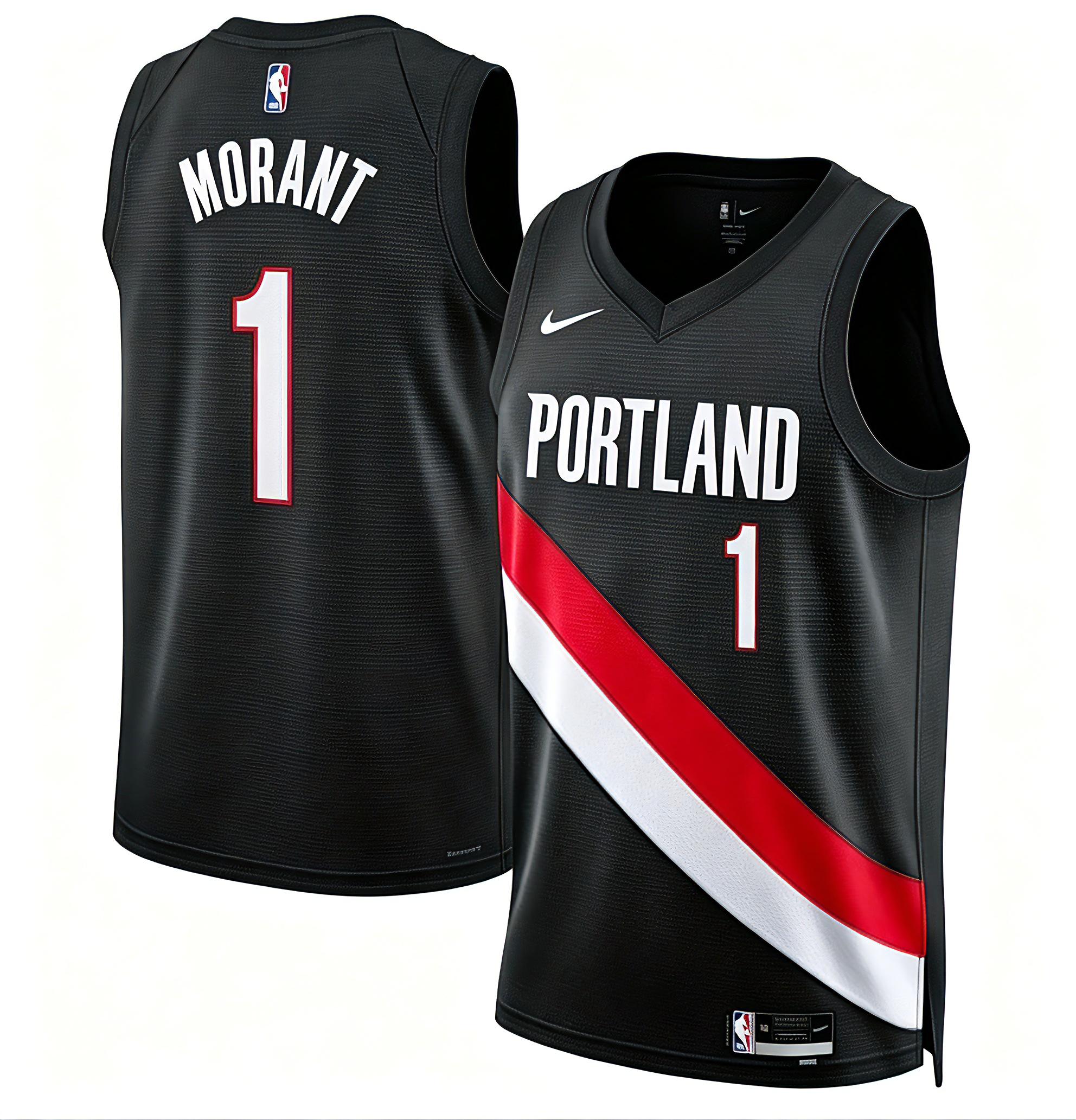 Men's Portland Trail Blazers Ja Morant Nike Black Swingman Player Jersey - Association Edition - Jersey