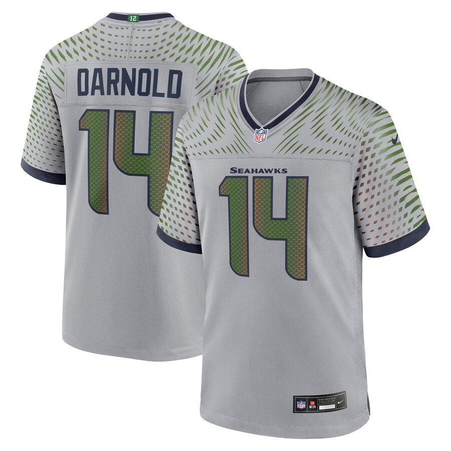 Men's Seattle Seahawks Sam Darnold Nike Wolf Gray 2025 Rivalries Collection Game Jersey - Jersey