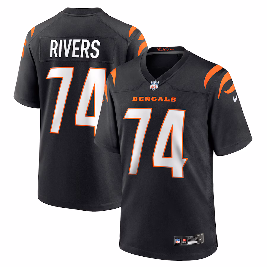 Men's Cincinnati Bengals Jalen Rivers Nike Black Team Game Jersey - Jersey