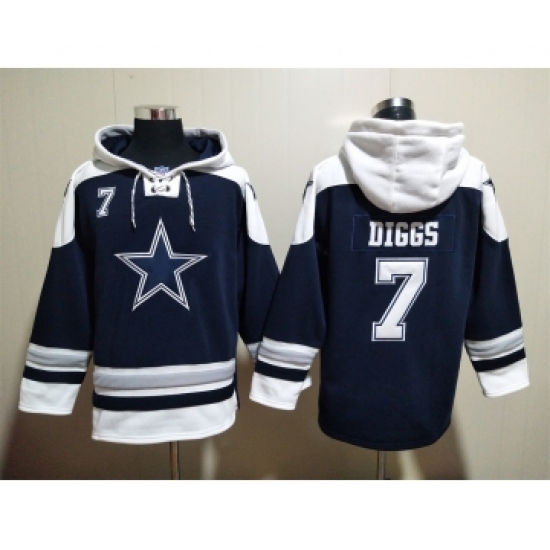 Men's Dallas Cowboys #7 Trevon Diggs Navy Blue Ageless Must Have Lace Up Pullover Hoodie - Jersey