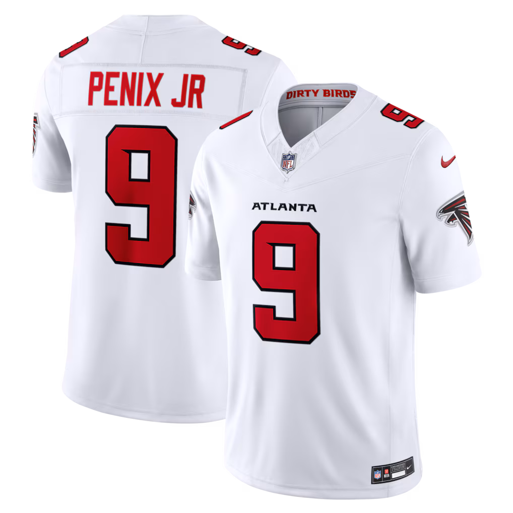 Men's Atlanta Falcons Michael Penix Jr. Nike White Vapor F.U.S.E. Sewn Down Limited Jersey - Jersey