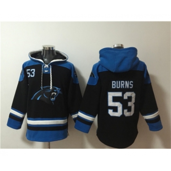 Men's Carolina Panthers #53 Brian Burns Black Ageless Must-Have Lace-Up Pullover Hoodie - Jersey