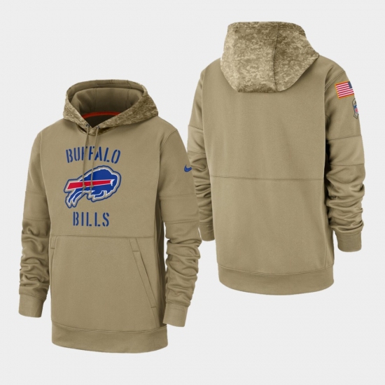 Men's Buffalo Bills Tan 2019 Salute to Service Sideline Therma Pullover Hoodie - Jersey