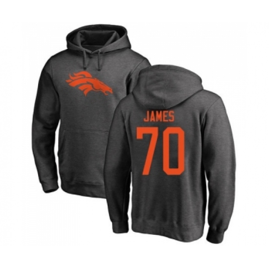 Football Denver Broncos #70 Ja'Wuan James Ash One Color Pullover Hoodie - Jersey