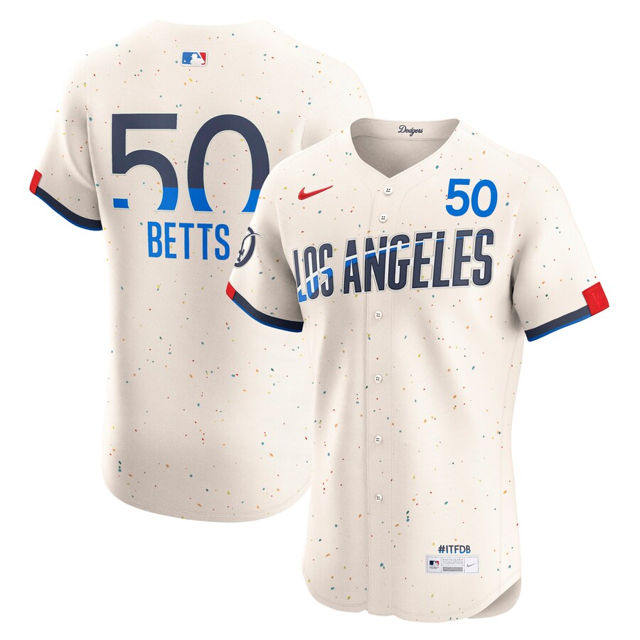 Men's Los Angeles Dodgers Mookie Betts Nike Cream City Connect Elite Jersey - Jersey