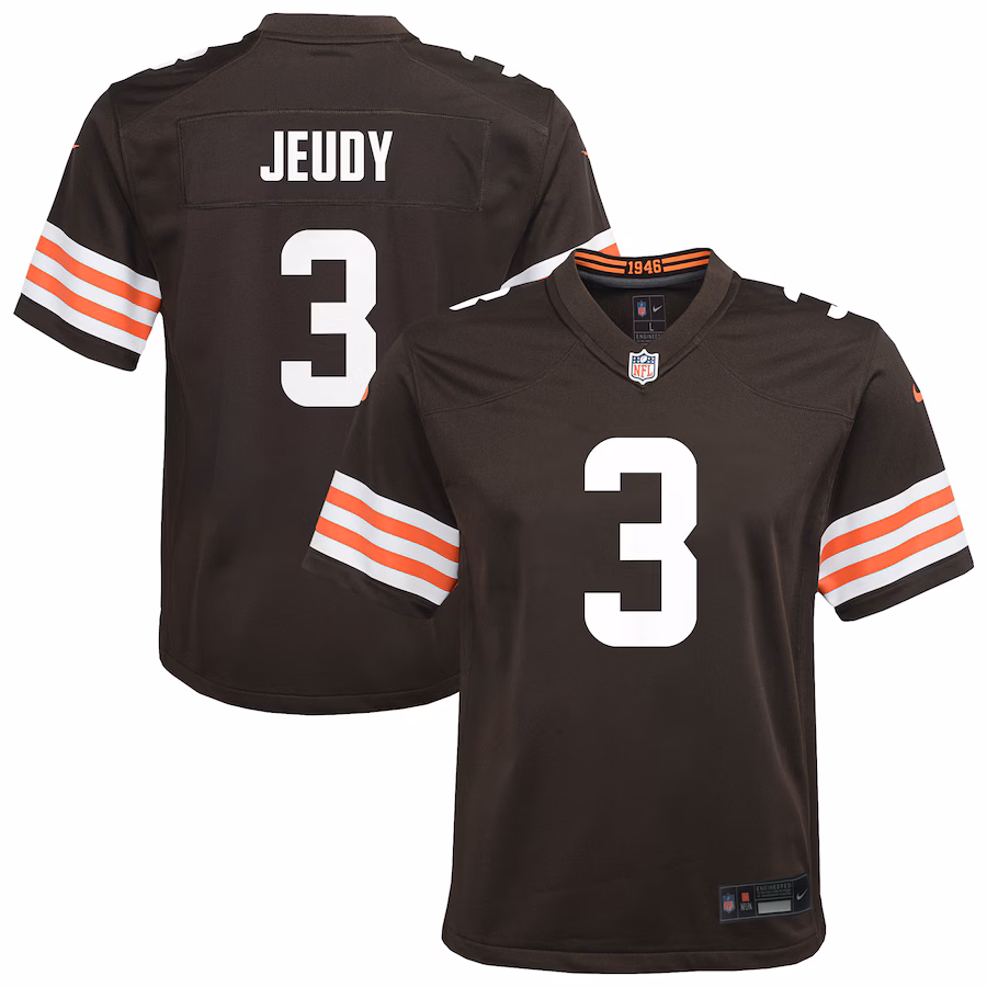 Youth Cleveland Browns Jerry Jeudy Nike Brown Team Game Jersey - Jersey