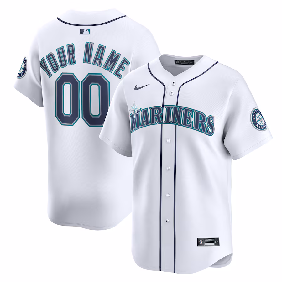 Youth Seattle Mariners Nike White Home Custom Limited Jersey - Jersey