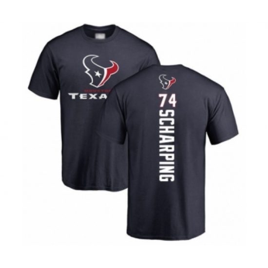 Football Houston Texans #74 Max Scharping Navy Blue Backer T-Shirt - Jersey